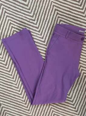 Betabrand Journey Pant Straight-Leg Yoga Dress Pants Lavender Purple Size L